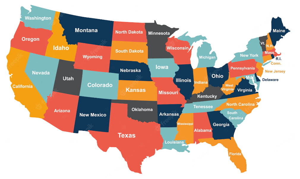 us map with states