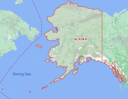 Map of Alaska with State | Alaska Counties Map | AK