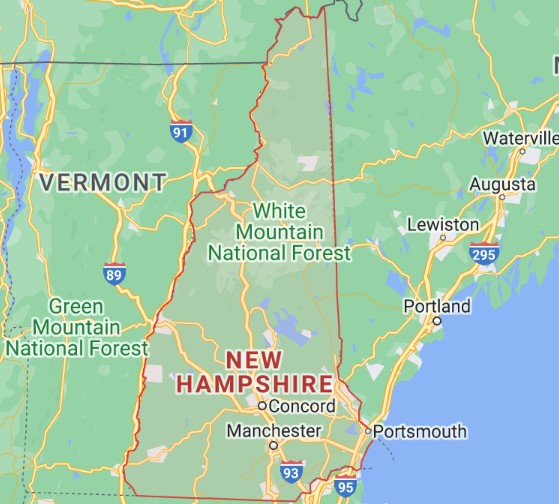 Map of New Hampshire State New Hampshire Cities and Counties